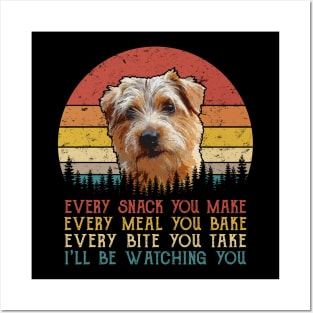 Vintage Every Snack You Make Every Meal You Bake Norfolk Terrier Posters and Art